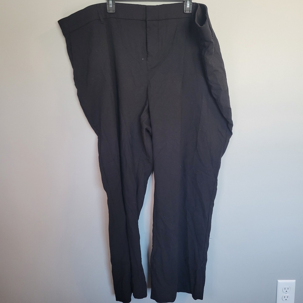 Old Navy Womens Black Straight Leg Dress Pants Plus Size 30 Stretch Office Work